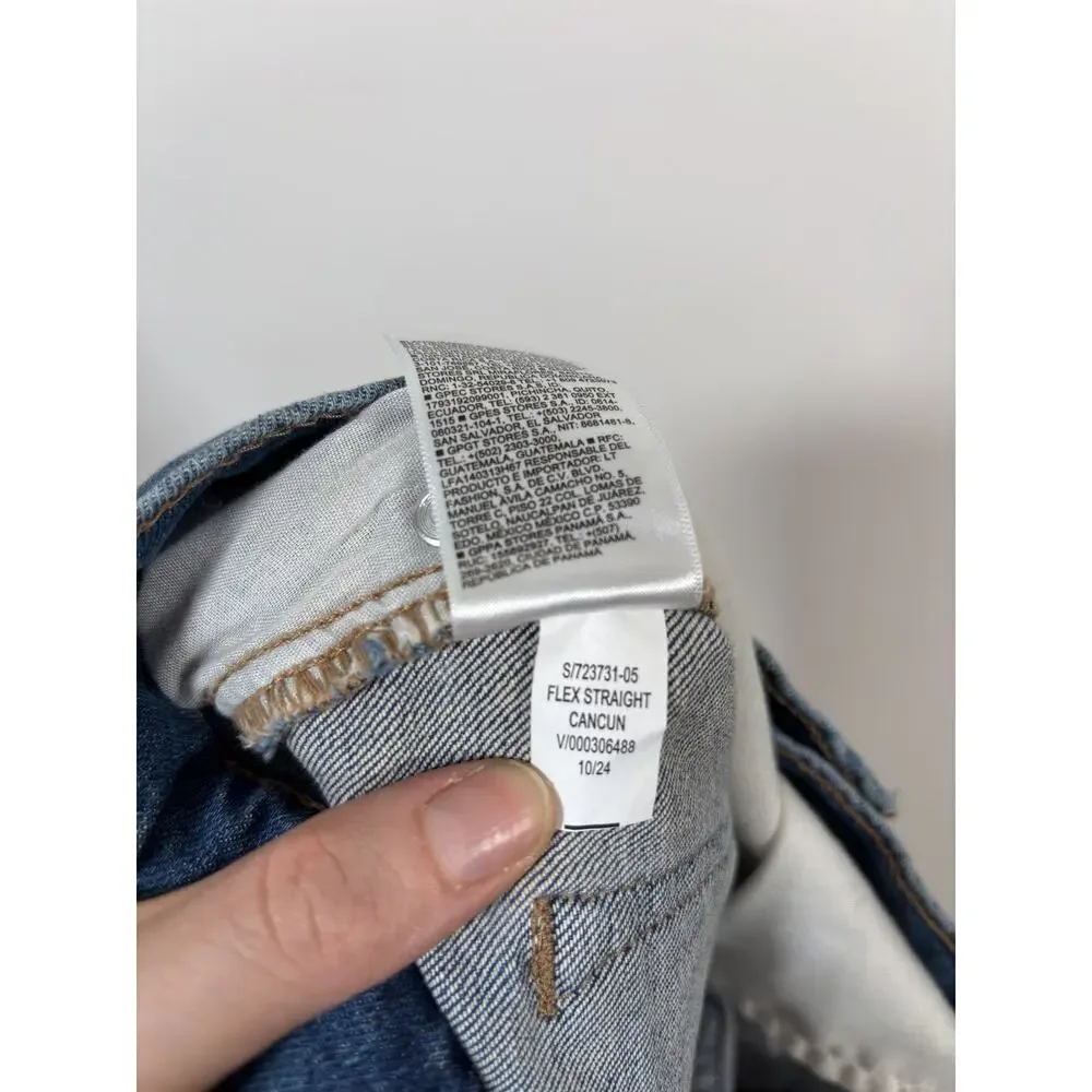 Old Navy Straight Built-In Flex Jeans Kids 16 Blue Straight Stretch Denim Youth